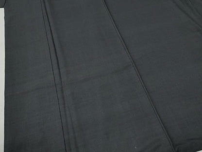 平和屋着物●結城紬　色無地　丼鼠色　正絹　逸品　CABC7089yc