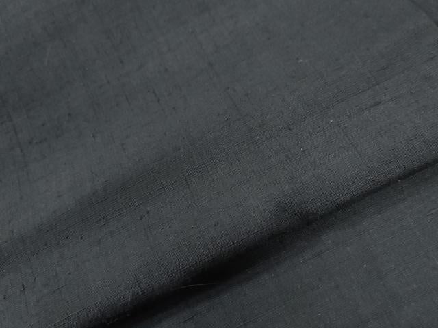 平和屋着物●結城紬　色無地　丼鼠色　正絹　逸品　CABC7089yc