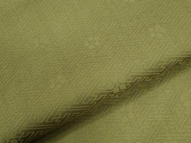 平和屋着物●上質な色無地　紗綾形梅鉢地紋　青丹色　正絹　逸品　CABC7091yc