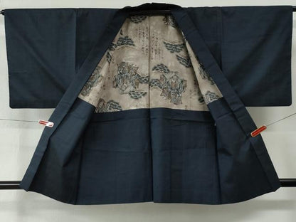 平和屋着物●男性　本場大島紬　アンサンブル　格子　正絹　逸品　CABC7094yc