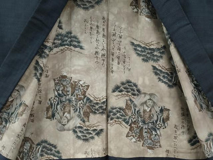 平和屋着物●男性　本場大島紬　アンサンブル　格子　正絹　逸品　CABC7094yc