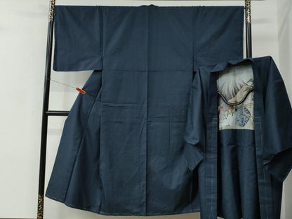 平和屋着物●男性　紬　アンサンブル　100亀甲　総詰め　正絹　逸品　未使用　CABC7095yc