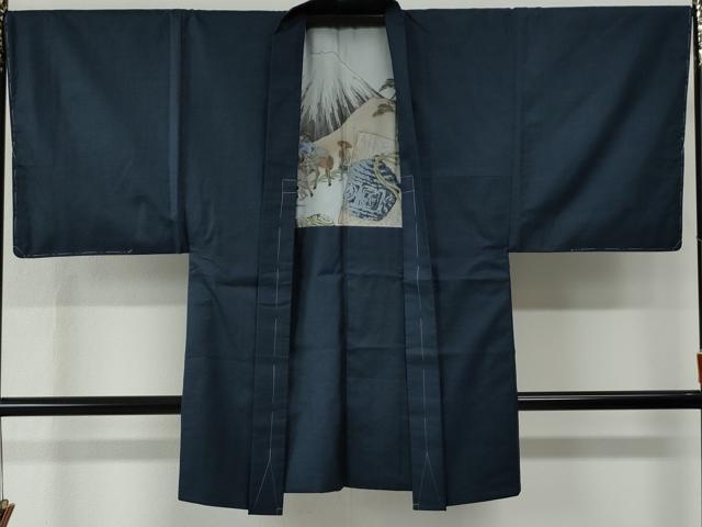 平和屋着物●男性　紬　アンサンブル　100亀甲　総詰め　正絹　逸品　未使用　CABC7095yc