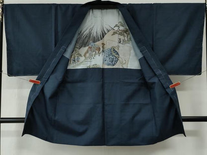 平和屋着物●男性　紬　アンサンブル　100亀甲　総詰め　正絹　逸品　未使用　CABC7095yc
