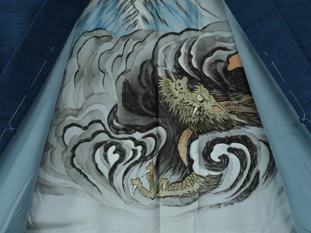 平和屋着物●男性　紬　アンサンブル　霞文　羽裏：虎　正絹　逸品　未使用　CABC7096yc