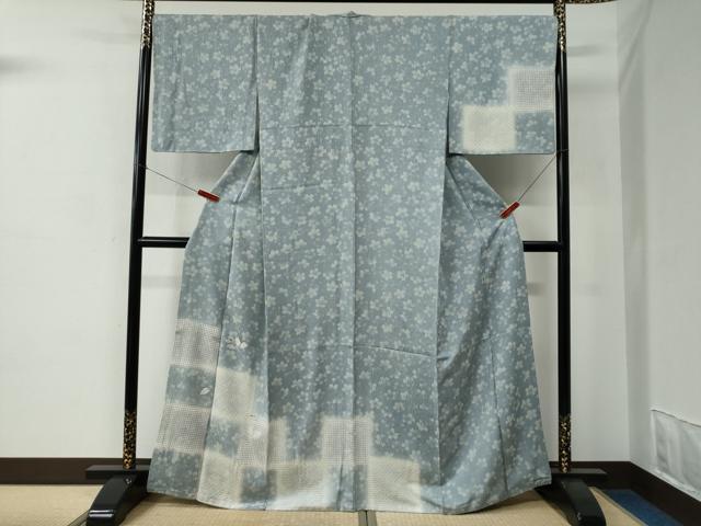 平和屋着物●中国三大刺繍　スワトウ刺繍　総刺繍　訪問着　市松舞桜文　暈し染め　金糸　さが美扱い　正絹　逸品　CABC7098yc