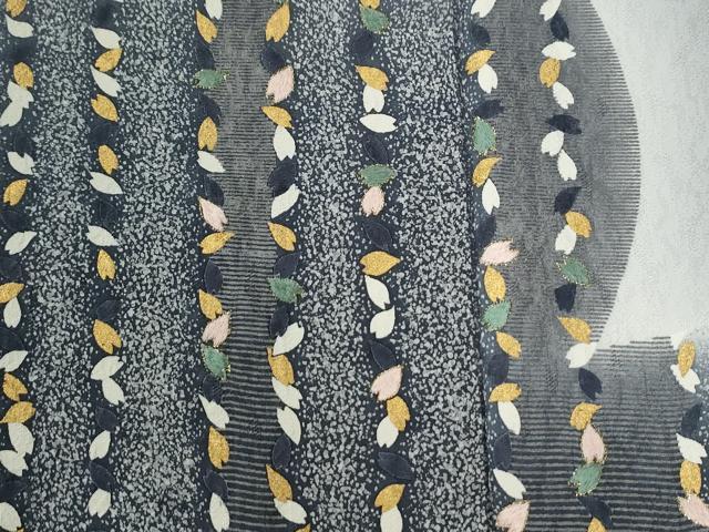 平和屋着物●染色作家　林淳一　訪問着　刺繍　舞桜文　暈し染め　金彩　さが美扱い　正絹　逸品　CABC7100yc