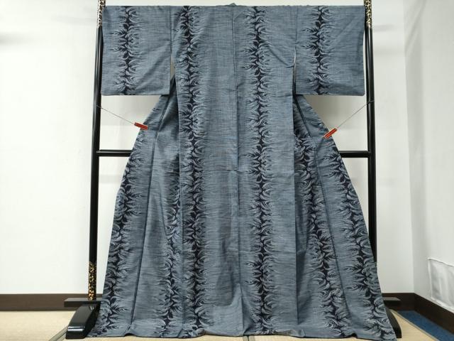 平和屋着物●本場大島紬　9マルキ　草木間道　ロング丈　正絹　逸品　CABC7102yc