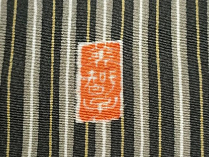 平和屋着物●上質な小紋　作家物　間道　抽象文　ロング丈　正絹　逸品　CABC7109yc