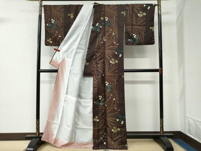平和屋着物●H・L（アッシュエル）　HENRI-LUC CHAPUIS　小紋　舞花文　金彩　洗える着物　CABC7110yc