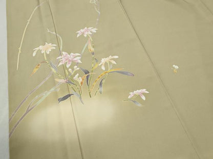 平和屋着物●京加賀友禅　百貫石峰　訪問着　枝花文　暈し染め　正絹　逸品　CABC7119yc