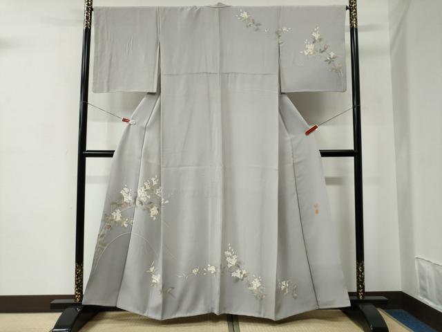 平和屋着物●京加賀友禅　百貫達雄　訪問着　枝花文　暈し染め　正絹　逸品　CABC7120yc