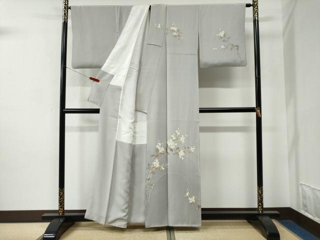 平和屋着物●京加賀友禅　百貫達雄　訪問着　枝花文　暈し染め　正絹　逸品　CABC7120yc