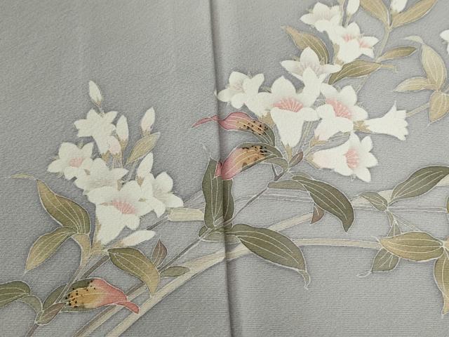平和屋着物●京加賀友禅　百貫達雄　訪問着　枝花文　暈し染め　正絹　逸品　CABC7120yc