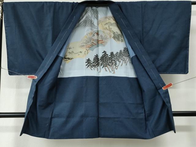 平和屋着物●男性　紬　アンサンブル　120亀甲　総詰め　証紙付き　正絹　逸品　CABC7123yc