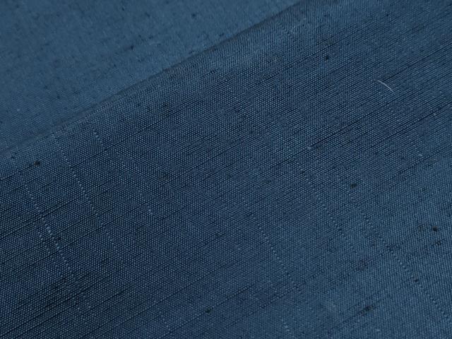 平和屋着物●男性　紬　アンサンブル　色無地　深縹色　羽裏：虎　キングサイズ　正絹　逸品　未使用　CABC7124yc