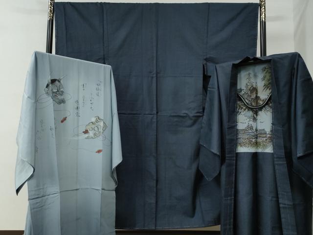 平和屋着物●男性　本場大島紬　アンサンブル・長襦袢セット　100亀甲　総詰め　正絹　逸品　未使用　CABC7126yc