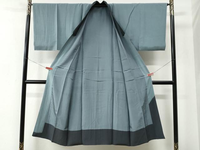 平和屋着物●男性　紬　アンサンブル・長襦袢セット　色無地　褐返色　正絹　逸品　CABC7127yc