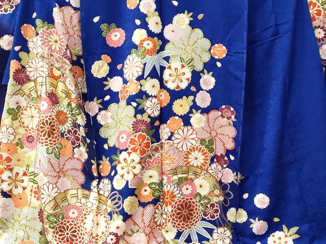平和屋着物●豪華振袖　駒刺繍　檜扇花文　金彩　仮絵羽　逸品　未使用　CABC7129yc