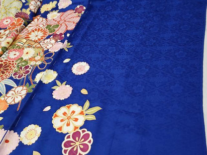 平和屋着物●豪華振袖　駒刺繍　檜扇花文　金彩　仮絵羽　逸品　未使用　CABC7129yc