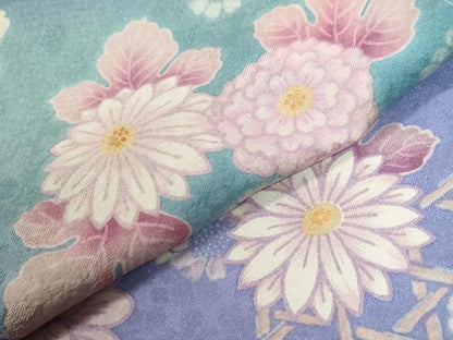 平和屋着物●豪華振袖　駒刺繍　網目舞花文　暈し染め　銀通し地　仮絵羽　逸品　未使用　CABC7132yc
