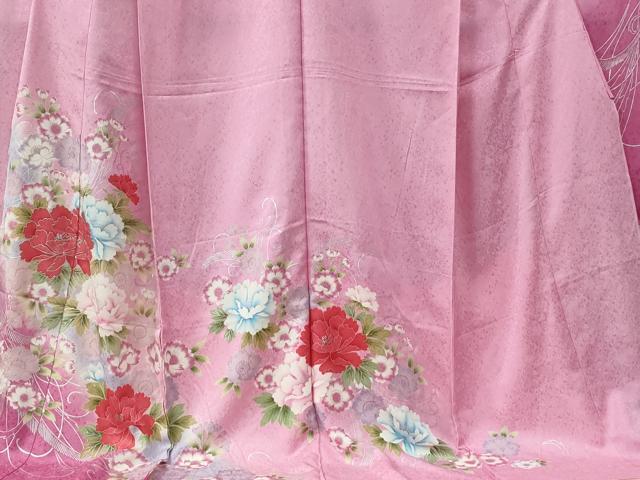 平和屋着物●豪華振袖　牡丹花文　暈し染め　金彩　仮絵羽　逸品　未使用　CABC7133yc