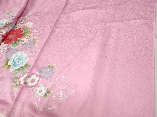 平和屋着物●豪華振袖　牡丹花文　暈し染め　金彩　仮絵羽　逸品　未使用　CABC7133yc