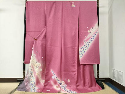 平和屋着物●豪華振袖　舞桜文　暈し染め　金彩　仮絵羽　逸品　未使用　CABC7137yc