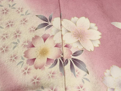 平和屋着物●豪華振袖　舞桜文　暈し染め　金彩　仮絵羽　逸品　未使用　CABC7137yc