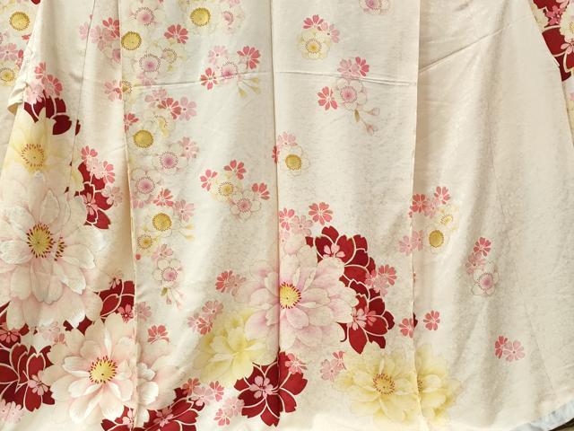 平和屋着物●豪華振袖　舞花文　ラメ糸　金彩　仮絵羽　逸品　未使用　CABC7138yc