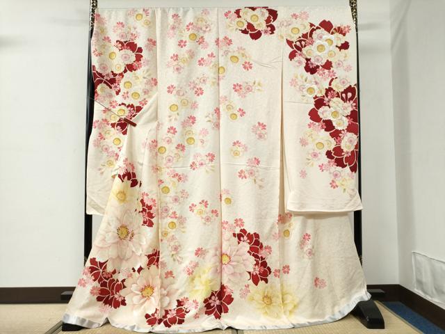 平和屋着物●豪華振袖　舞花文　ラメ糸　金彩　仮絵羽　逸品　未使用　CABC7138yc