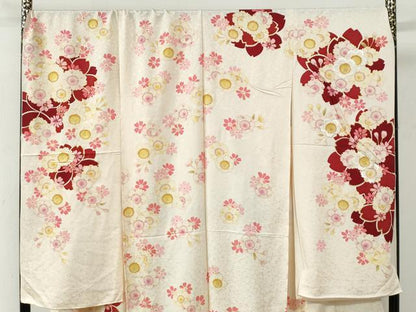 平和屋着物●豪華振袖　舞花文　ラメ糸　金彩　仮絵羽　逸品　未使用　CABC7138yc