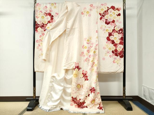 平和屋着物●豪華振袖　舞花文　ラメ糸　金彩　仮絵羽　逸品　未使用　CABC7138yc
