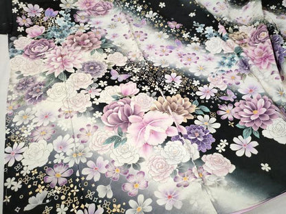 平和屋着物●豪華振袖　薔薇　花蝶文　ラメ糸　暈し染め　金銀彩　仮絵羽　逸品　未使用　CABC7141yc