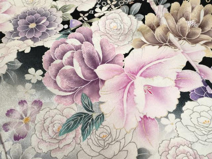 平和屋着物●豪華振袖　薔薇　花蝶文　ラメ糸　暈し染め　金銀彩　仮絵羽　逸品　未使用　CABC7141yc