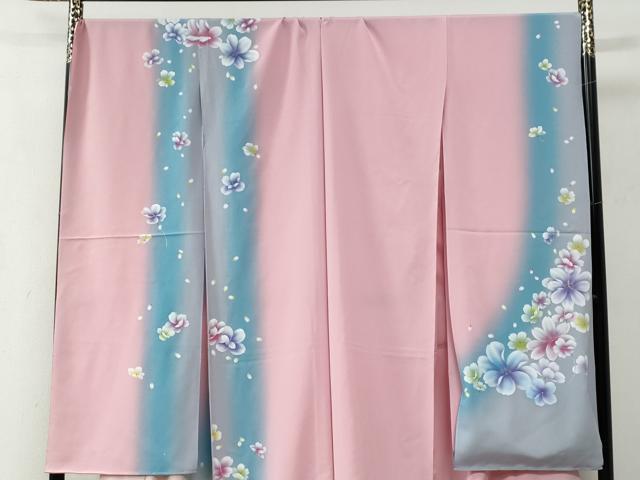 平和屋着物●豪華振袖　舞花文　暈し染め　金彩　仮絵羽　逸品　未使用　CABC7142yc