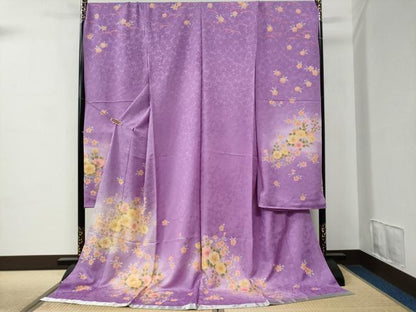 平和屋着物●豪華振袖　島田順子　草花文　ラメ糸　暈し染め　金彩　仮絵羽　逸品　未使用　CABC7143yc