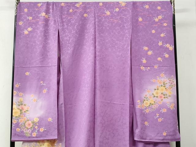 平和屋着物●豪華振袖　島田順子　草花文　ラメ糸　暈し染め　金彩　仮絵羽　逸品　未使用　CABC7143yc