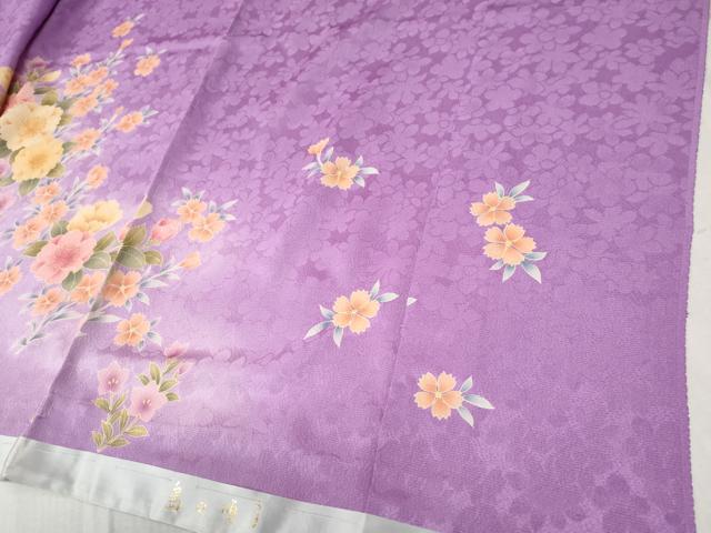 平和屋着物●豪華振袖　島田順子　草花文　ラメ糸　暈し染め　金彩　仮絵羽　逸品　未使用　CABC7143yc