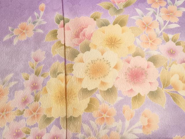 平和屋着物●豪華振袖　島田順子　草花文　ラメ糸　暈し染め　金彩　仮絵羽　逸品　未使用　CABC7143yc
