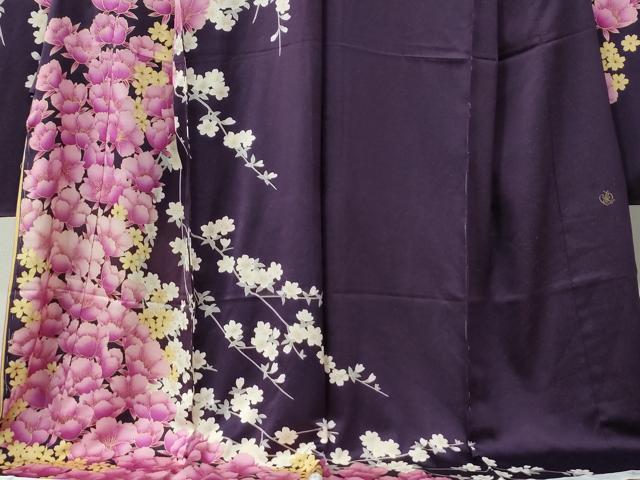 平和屋着物●ブライダルファッションデザイナー・桂由美　振袖　枝花文　銀通し地　仮絵羽　逸品　未使用　CABC7145yc