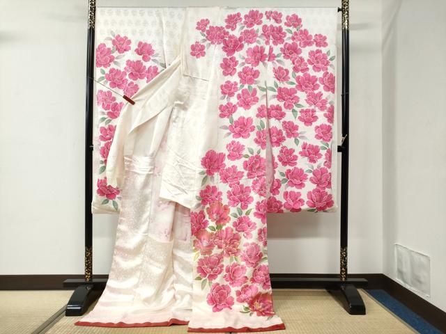 平和屋着物●豪華振袖　駒刺繍　牡丹　金彩　仮絵羽　逸品　未使用　CABC7146yc