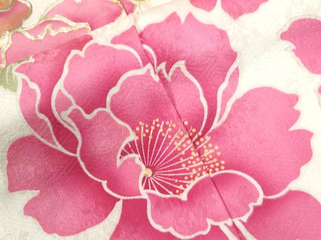 平和屋着物●豪華振袖　駒刺繍　牡丹　金彩　仮絵羽　逸品　未使用　CABC7146yc