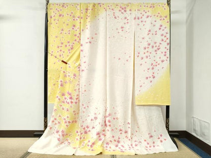 平和屋着物●豪華振袖　京友禅　舞花文　暈し染め　仮絵羽　逸品　未使用　CABC7147yc