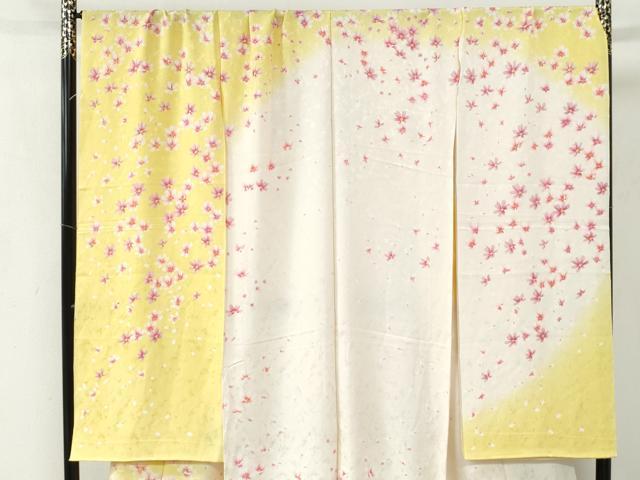 平和屋着物●豪華振袖　京友禅　舞花文　暈し染め　仮絵羽　逸品　未使用　CABC7147yc