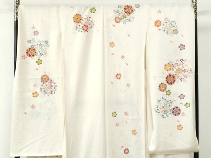 平和屋着物●豪華振袖　舞桜文　金彩　仮絵羽　逸品　未使用　CABC7149yc