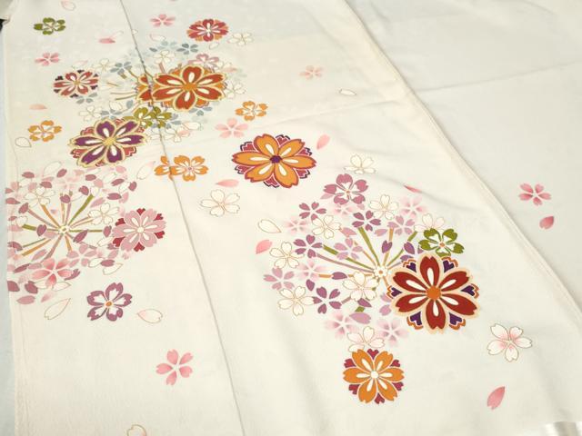 平和屋着物●豪華振袖　舞桜文　金彩　仮絵羽　逸品　未使用　CABC7149yc