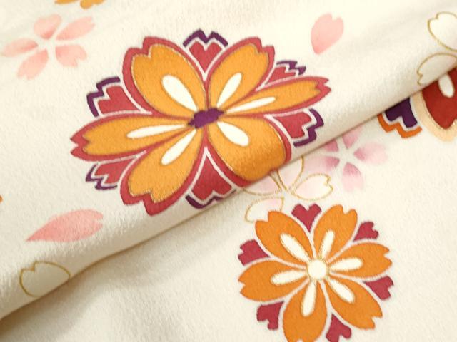 平和屋着物●豪華振袖　舞桜文　金彩　仮絵羽　逸品　未使用　CABC7149yc