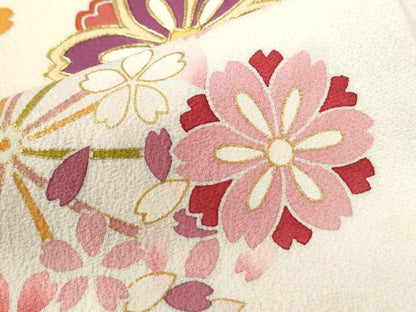 平和屋着物●豪華振袖　舞桜文　金彩　仮絵羽　逸品　未使用　CABC7149yc