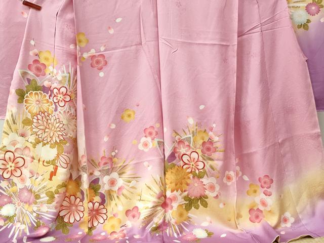 平和屋着物●豪華振袖　駒刺繍　菊花文　暈し染め　金彩　仮絵羽　逸品　未使用　CABC7151yc
